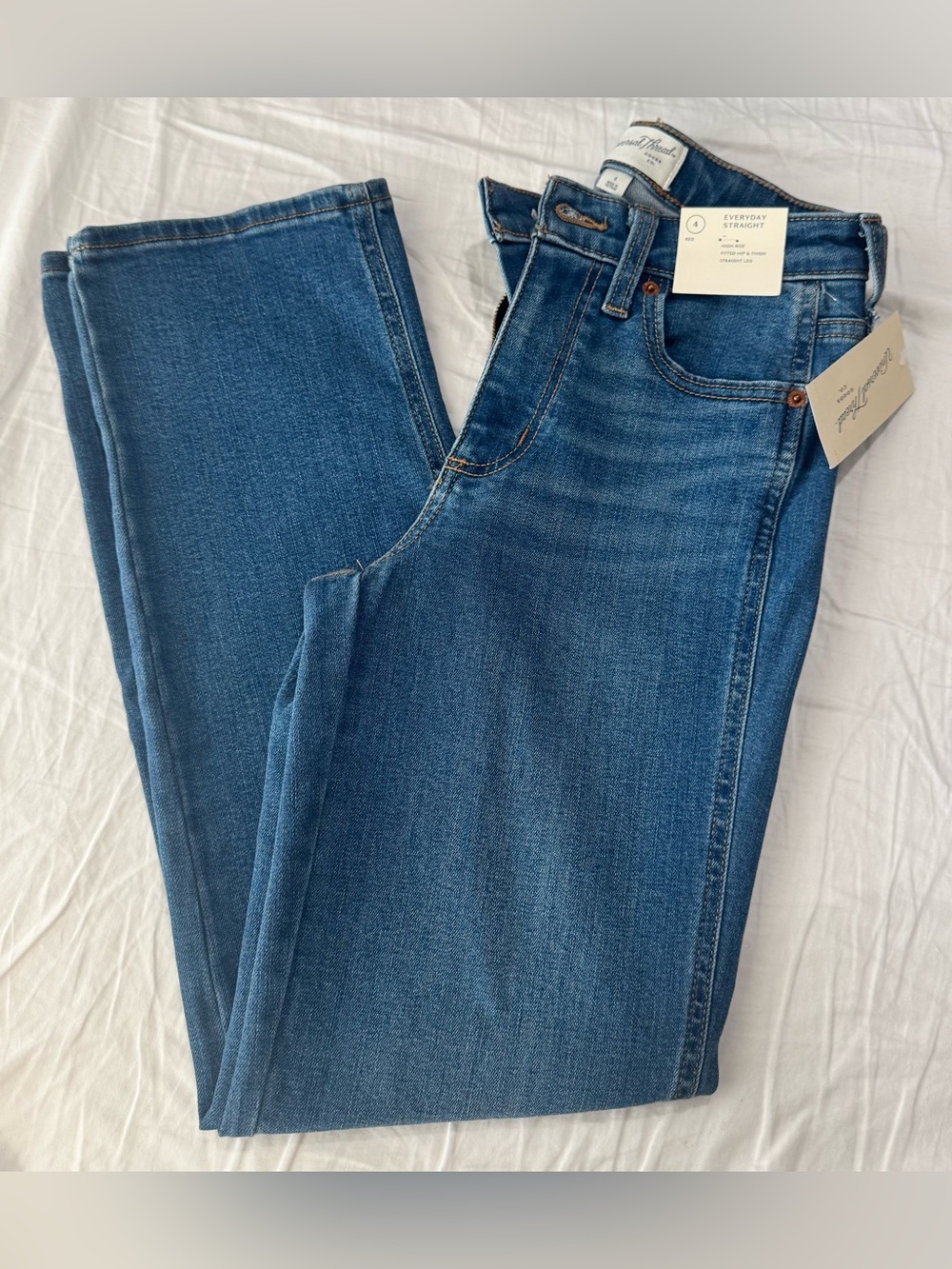 Blue Straight-Leg Jeans